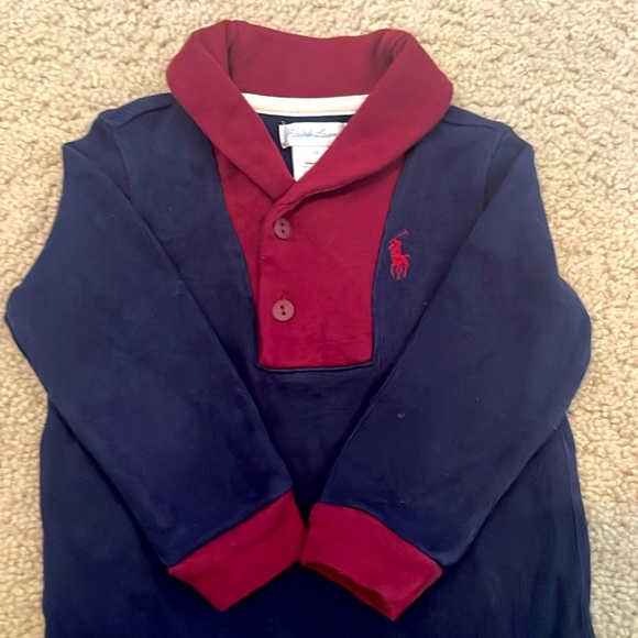 Ralph Lauren Boys French Rib Cotton Shawl Collar Coverall size 9M - Picture 6 of 6